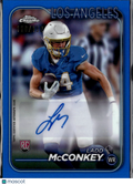 Ladd McConkey 2024 Topps Chrome Auto Autograph Blue RC 118/150 LA Chargers