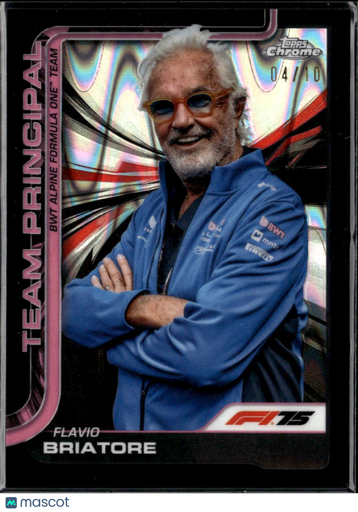 Flavio Briatore 2025 Topps Chrome F1 Black Lava Refractor 4/10 BWT Alpine