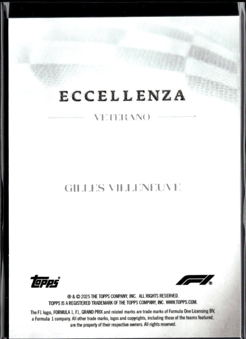 Gilles Villeneuve 2025 Topps F1 Eccellenza Purple 6/50