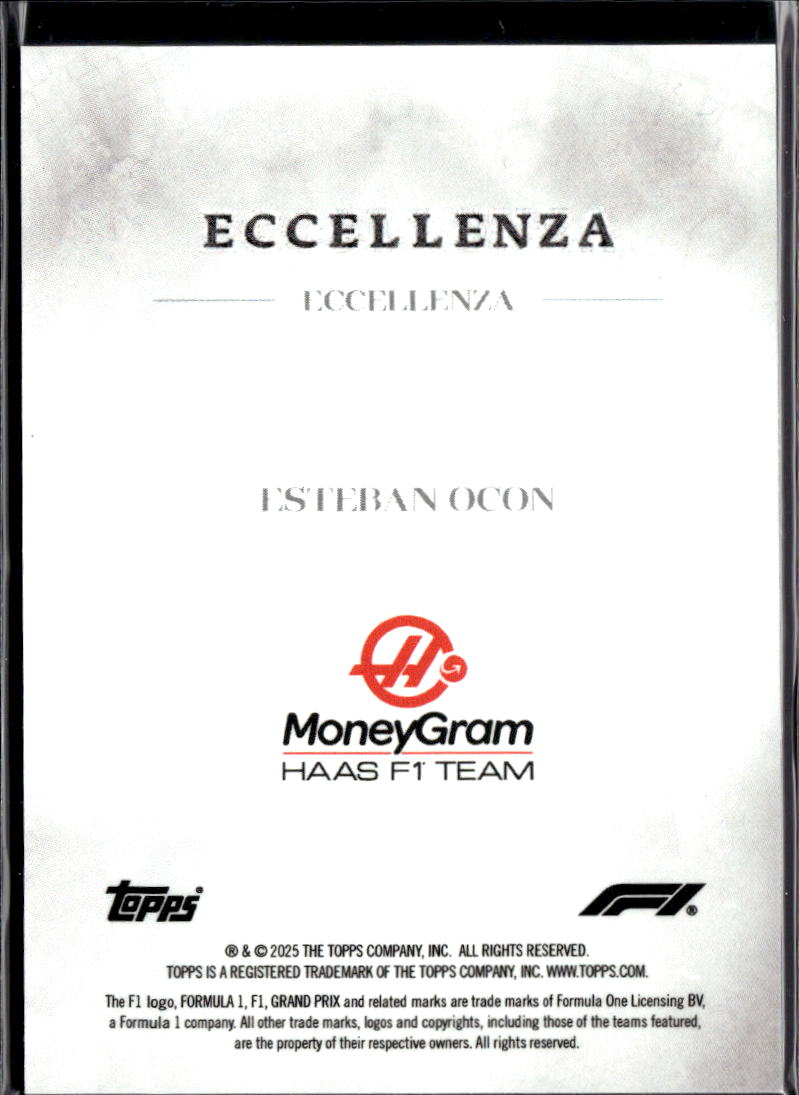 Esteban Ocon 2025 Topps F1 Eccellenza Base MoneyGram Haas F1 Team
