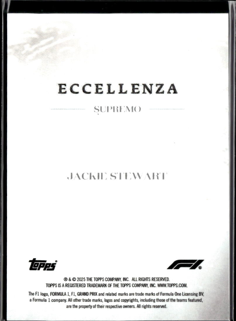 Jackie Stewart 2025 Topps F1 Eccellenza Supremo Blue 74/99