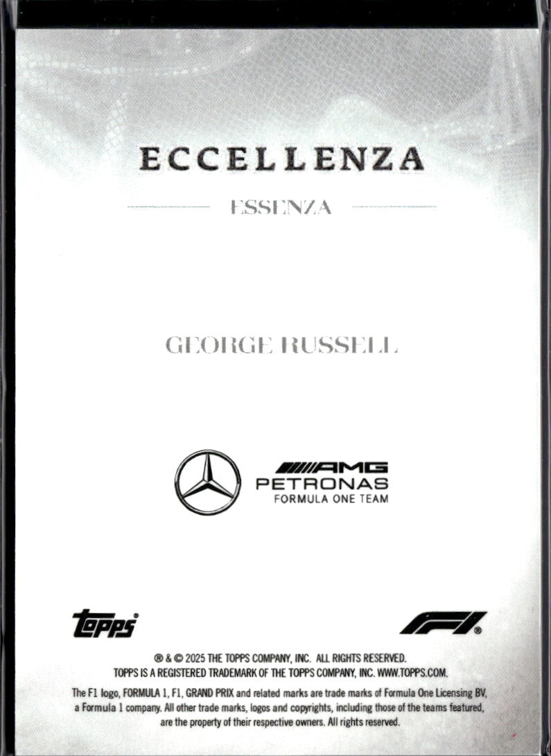 George Russell 2025 Topps F1 Eccellenza Mercedes-AMG Petronas