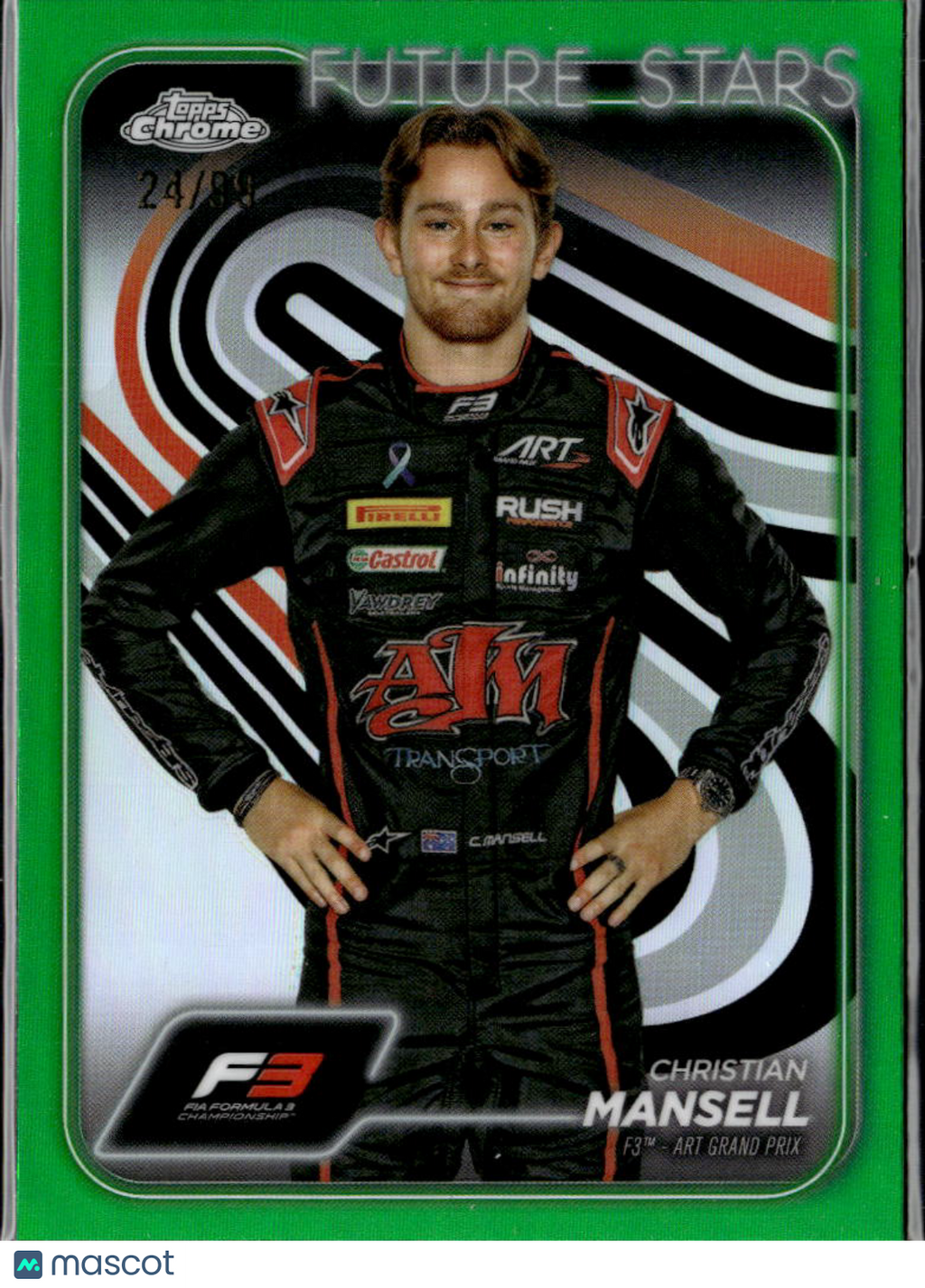 Christian Mansell 2024 Topps Chrome Formula 1 Green Refractor 24/99 Grand Prix