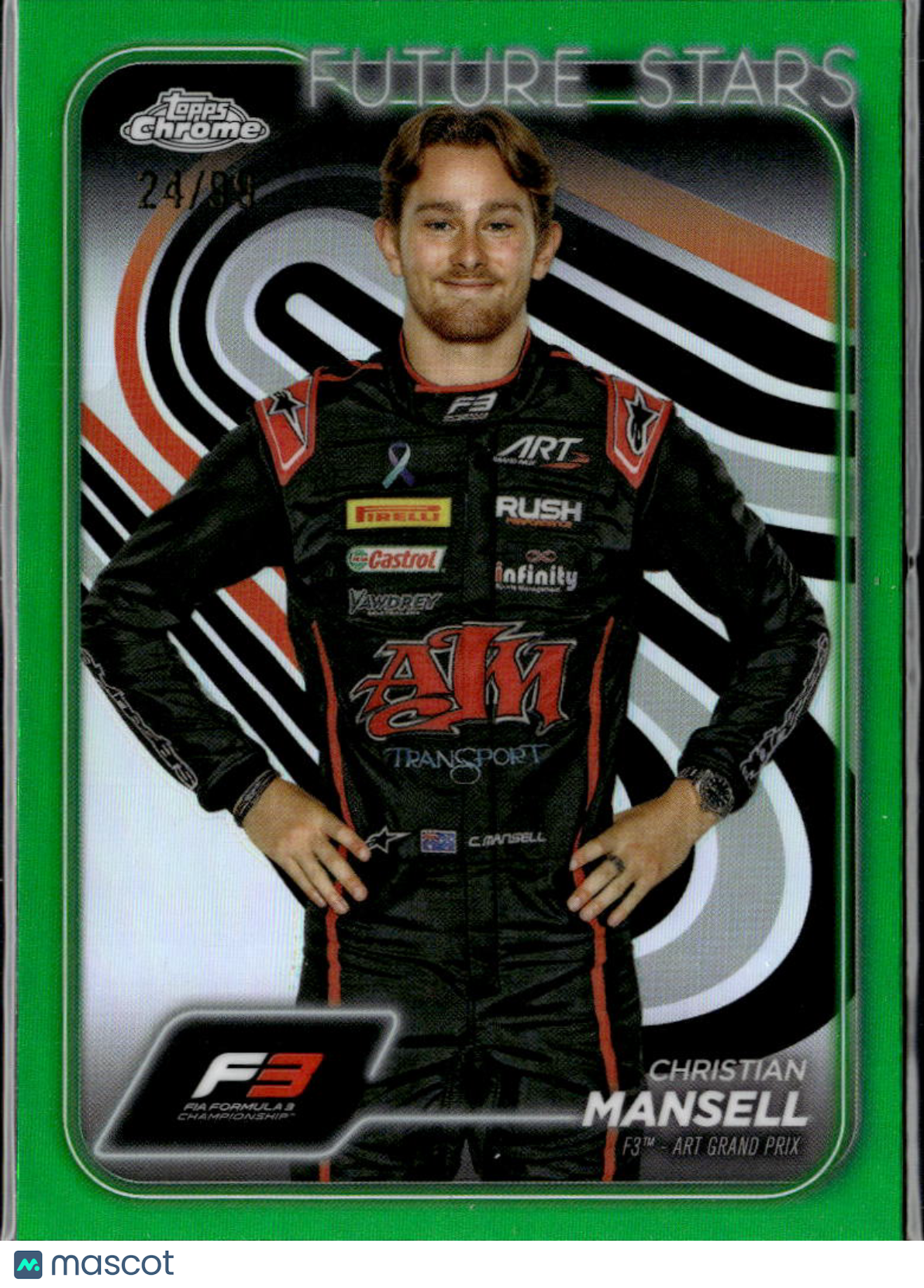 Christian Mansell 2024 Topps Chrome Formula 1 Green Refractor 24/99 Grand Prix