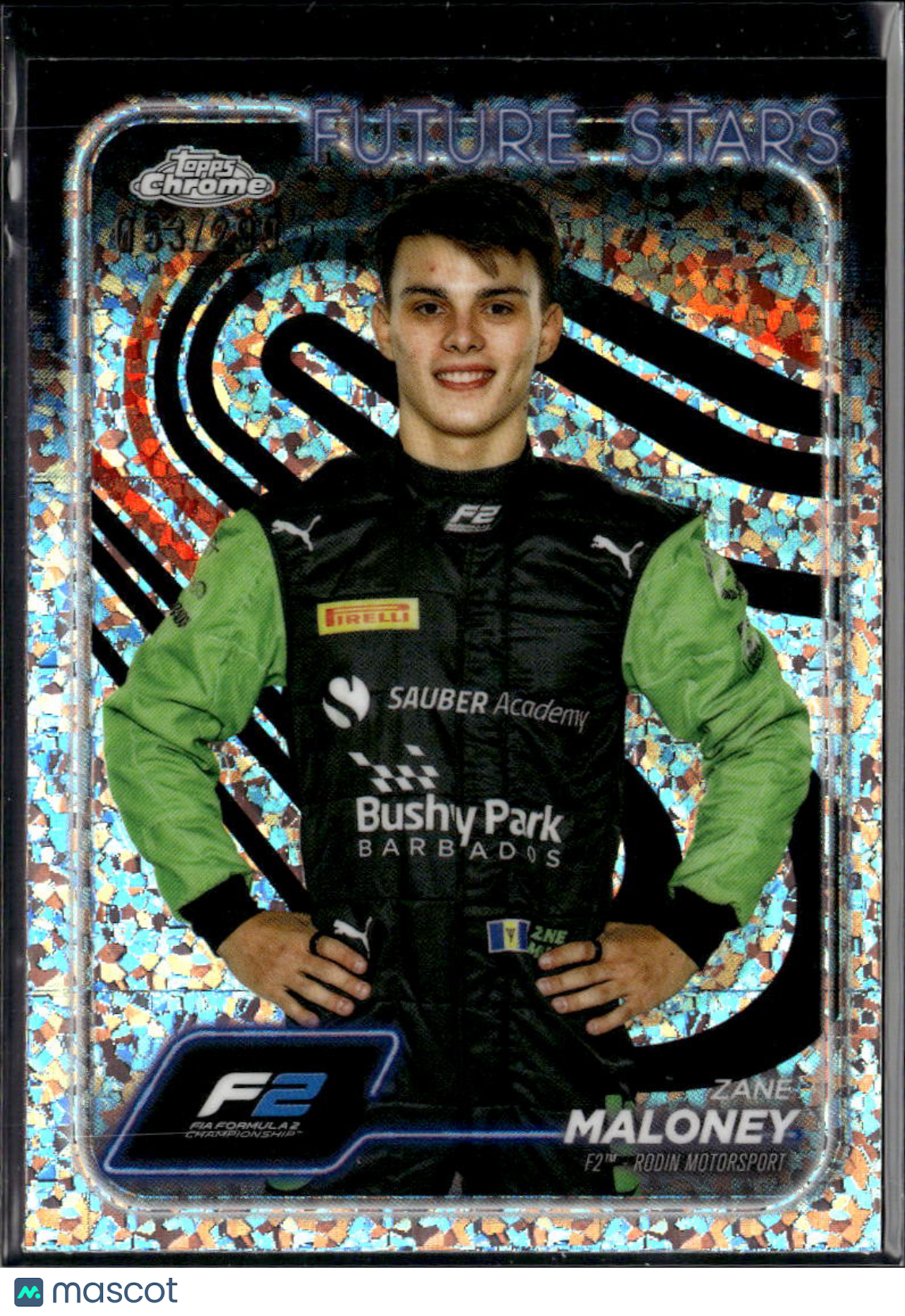 Zane Maloney 2024 Topps Chrome Formula 1 Mini-Diamond 53/299 Rodin Motorsport