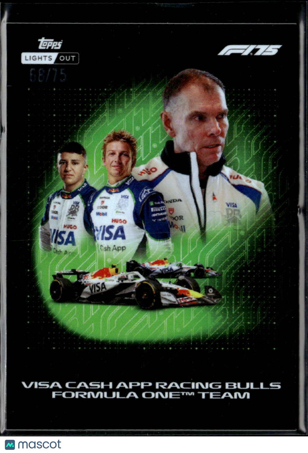 Mekies Daniel Ricciardo Yuki Tsunoda 2025 Topps Lights Out 68/75 Visa Cash App