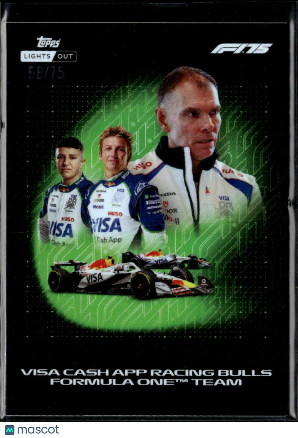 Mekies Daniel Ricciardo Yuki Tsunoda 2025 Topps Lights Out 68/75 Visa Cash App