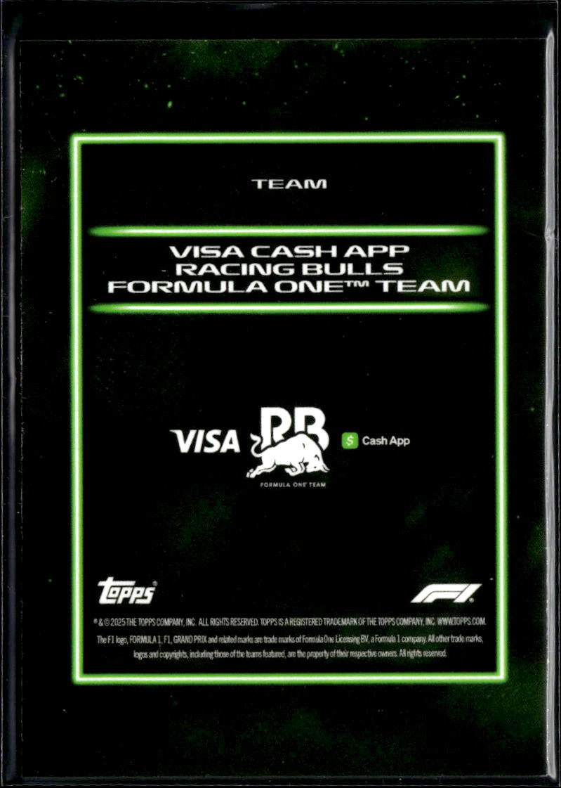 Mekies Daniel Ricciardo Yuki Tsunoda 2025 Topps Lights Out 68/75 Visa Cash App