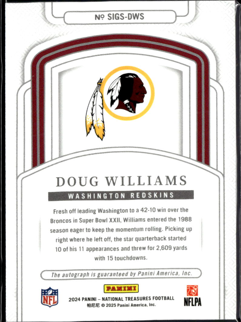 Doug Williams 2024 National Treasures Auto Autograph 43/49 Washington Redskins