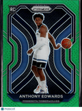 Anthony Edwards 2020-21 Prizm Green Prizm Rookie RC #258 Minnesota Timberwolves
