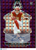 Luke McCaffrey 2024 Mosaic Auto Autograph Purple RC 9/49 Washington Commanders