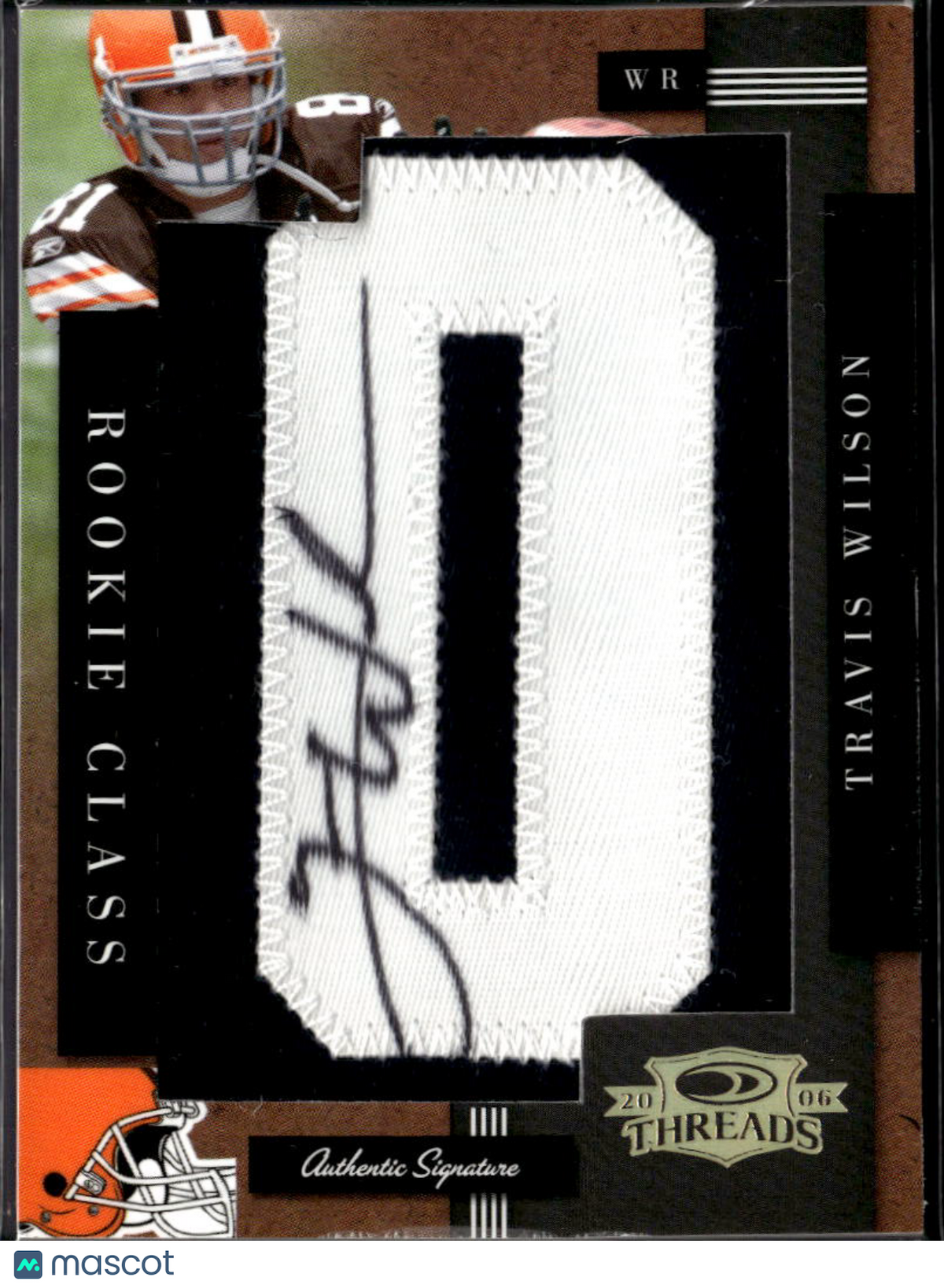 Travis Wilson 2006 Donruss Threads Auto Autograph Letter O Patch 101/180 Browns