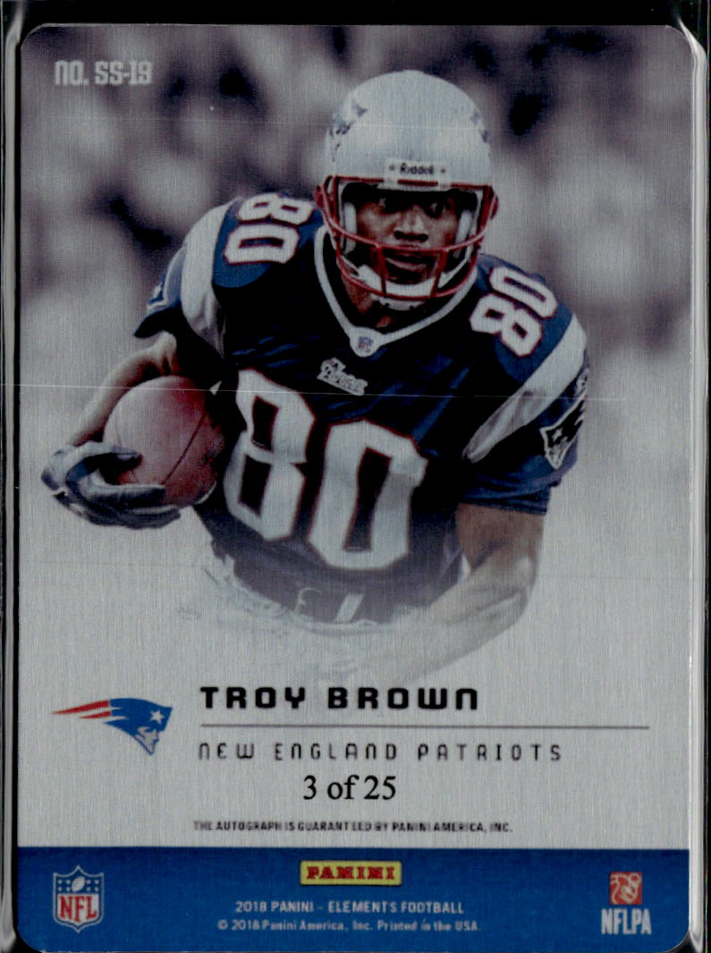 Troy Brown 2018 Elements Auto Autograph GOLD 3/25 New England Patriots