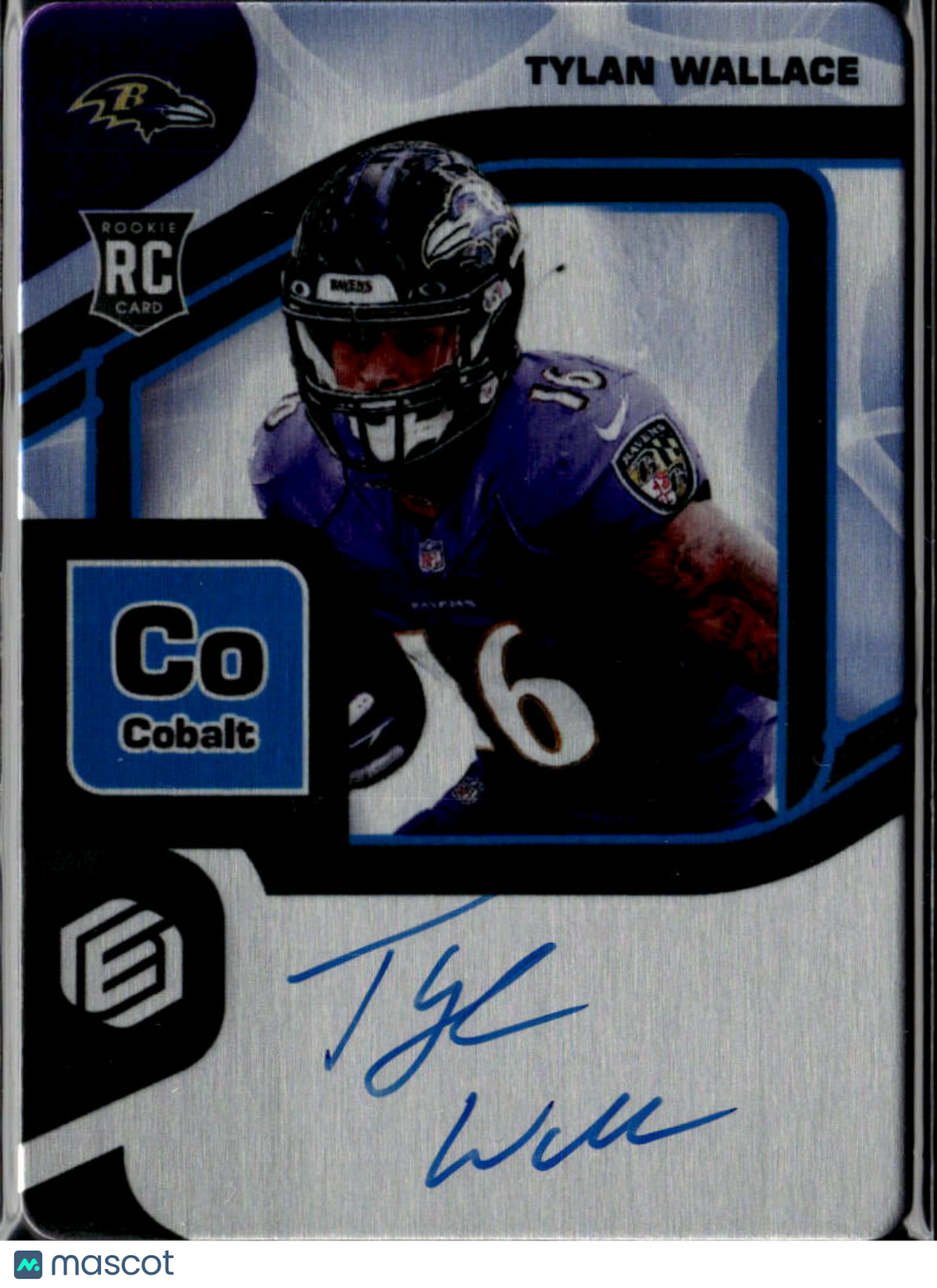 Tylan Wallace 2021 Elements Auto Autograph RC Cobalt 3/27 Baltimore Ravens