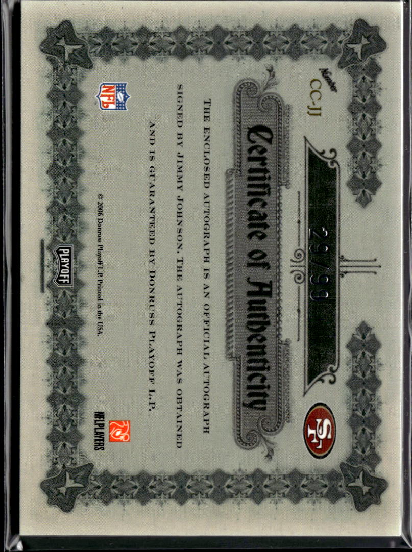 Jimmy Johnson 2006 National Treasures Auto Autograph 29/99 San Francisco 49ers