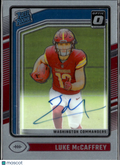 Luke McCaffrey 2024 Optic Rated Rookie Auto Autograph RC 309/325 Commanders