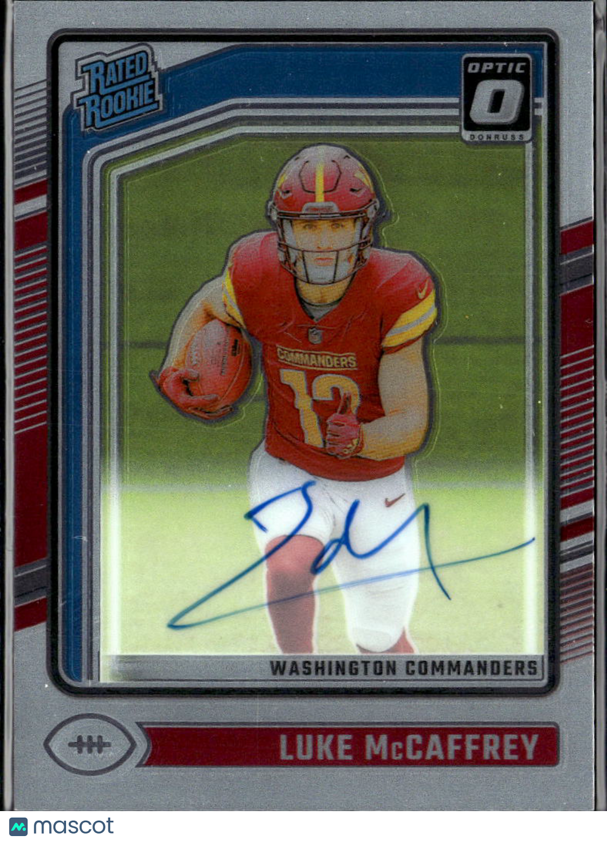 Luke McCaffrey 2024 Optic Rated Rookie Auto Autograph RC 309/325 Commanders