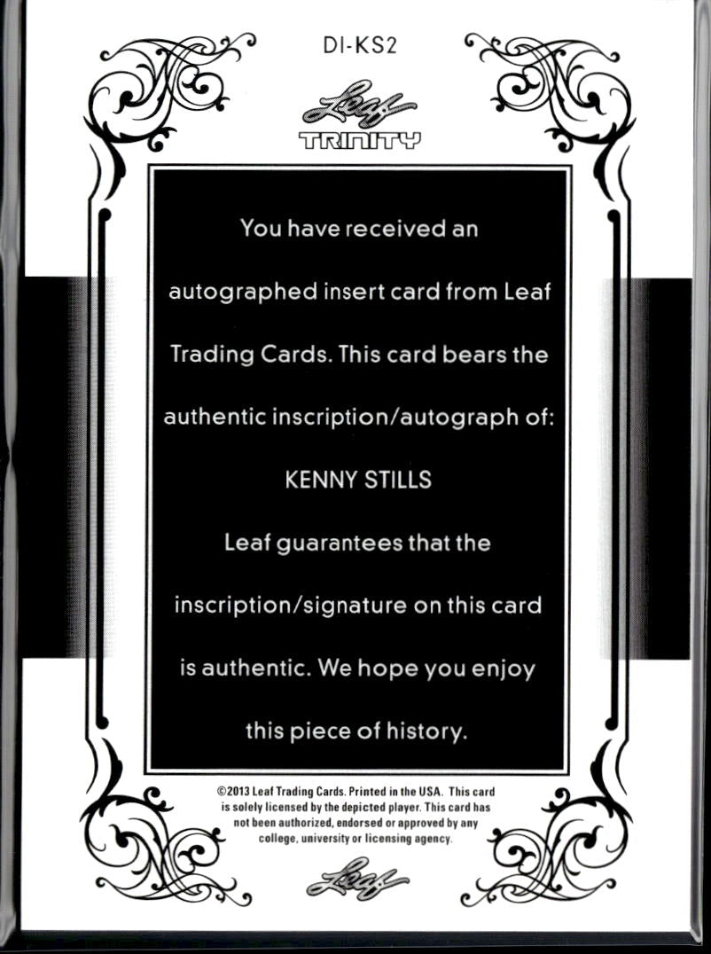 Kenny Stills 2013 Leaf Trinity Inscription Auto Autograph RC 41/60 OU Sooners