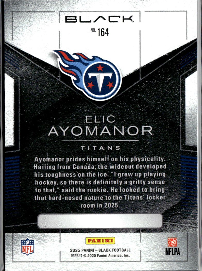 Elic Ayomanor 2025 Panini Black Purple Rookie RC 27/50 Tennessee Titans