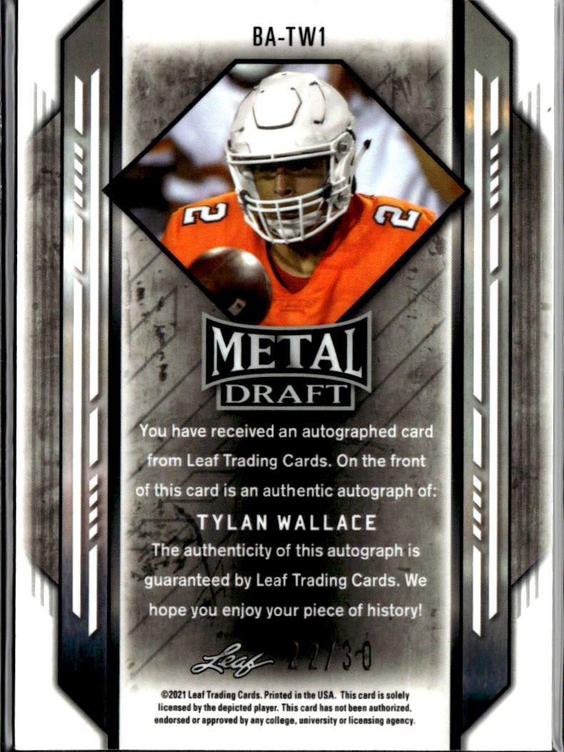Tylan Wallace 2021 Leaf Metal Draft Auto Autograph RC Oklahoma State 22/30
