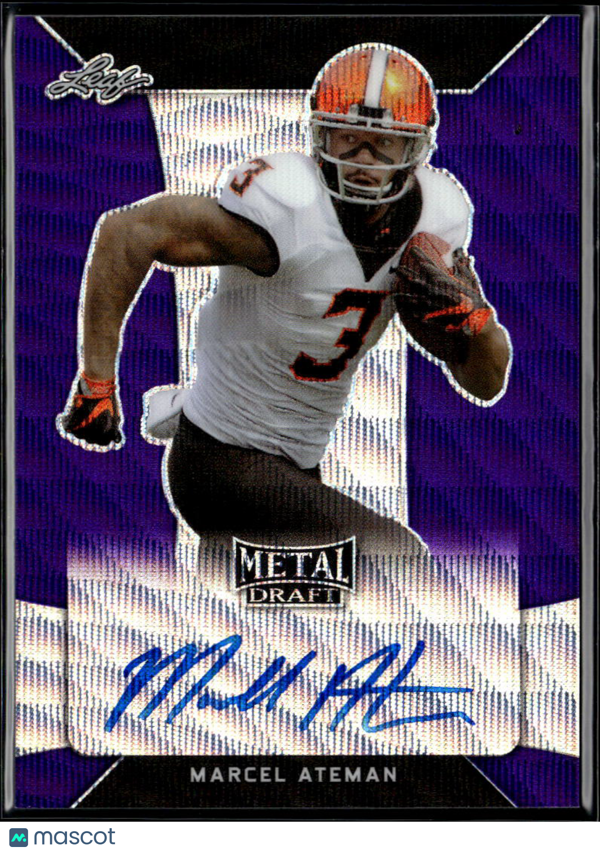 Marcel Ateman 2018 Leaf Metal Draft Auto Autograph Purple /15 Oklahoma State OSU