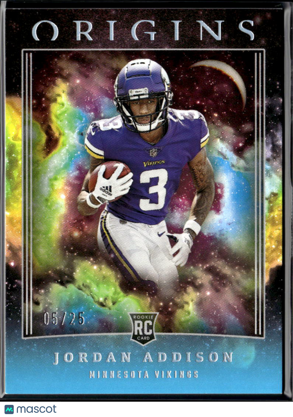 Jordan Addison 2023 Origins Teal Rookie RC 5/25 Minnesota Vikings