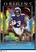 Jordan Addison 2023 Origins Teal Rookie RC 5/25 Minnesota Vikings
