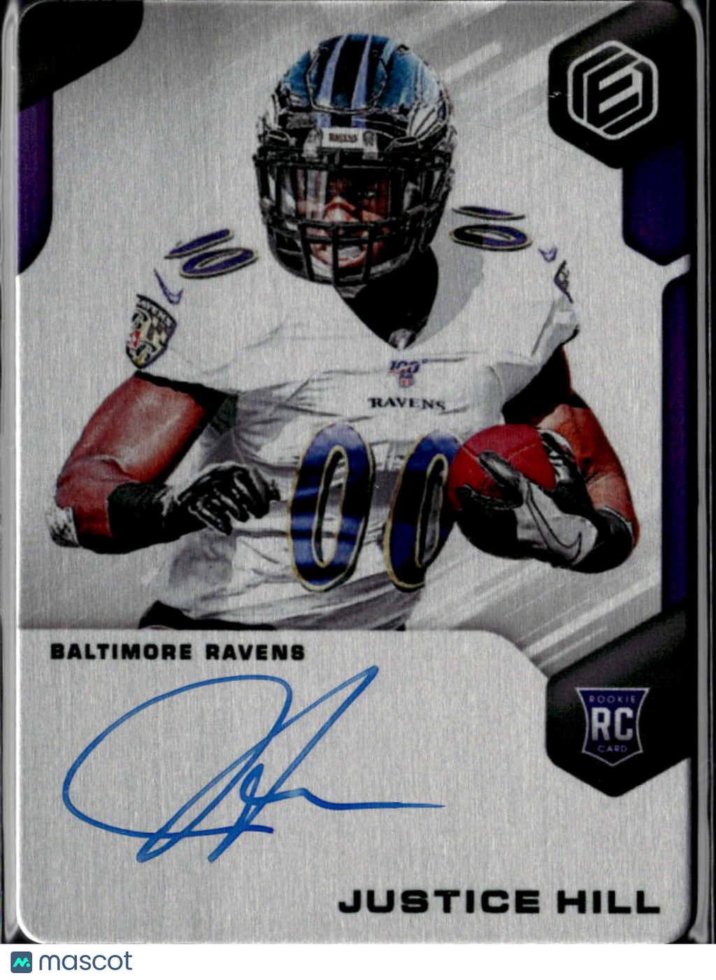 Justice Hill 2019 Elements Auto Autograph RC 103/150 OSU Baltimore Ravens