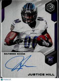 Justice Hill 2019 Elements Auto Autograph RC 103/150 OSU Baltimore Ravens