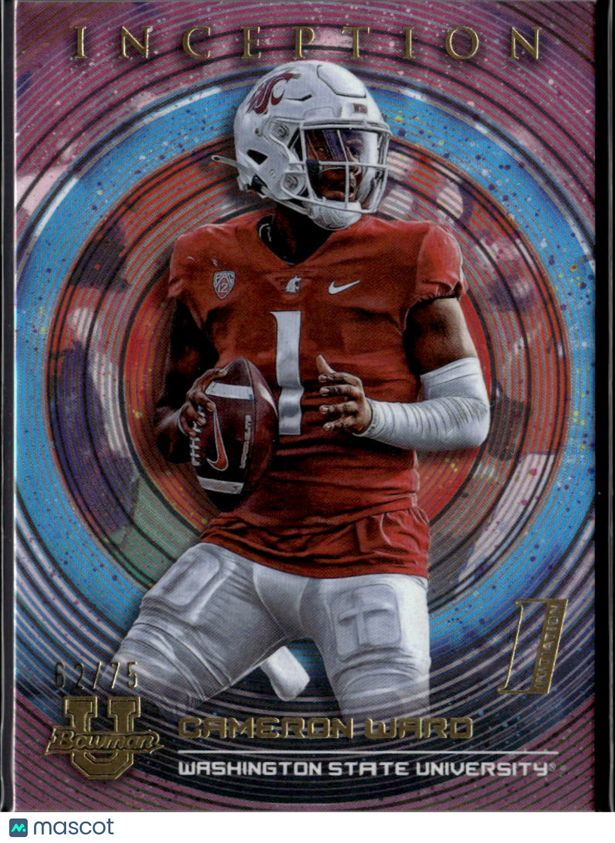 Cameron Cam Ward 2023 Bowman Inception Rookie RC 62/75 Washington State Titans