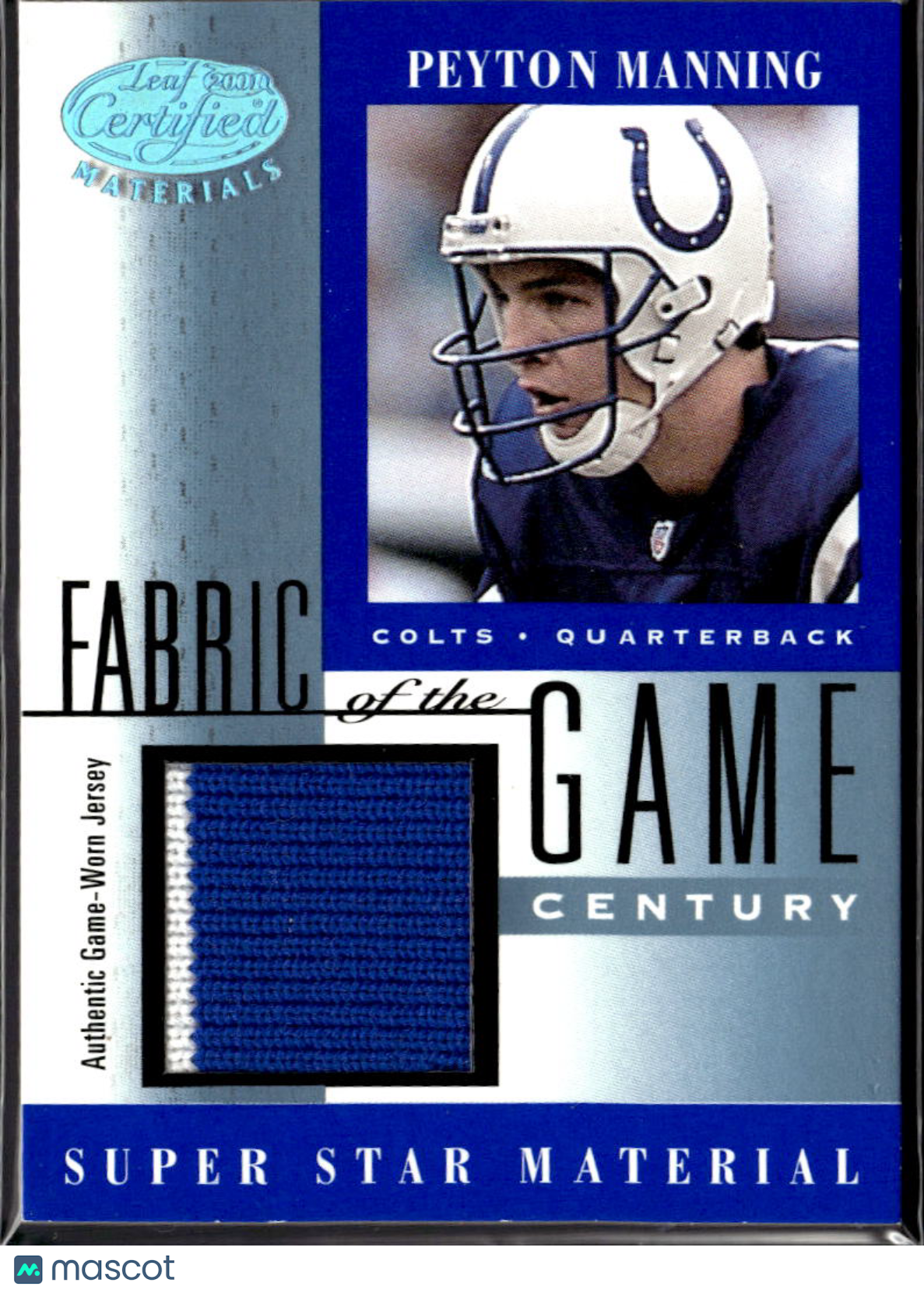 Peyton Manning 2001 Leaf Certified Game Worn Jersey Patch /21 Indianapolis Colts