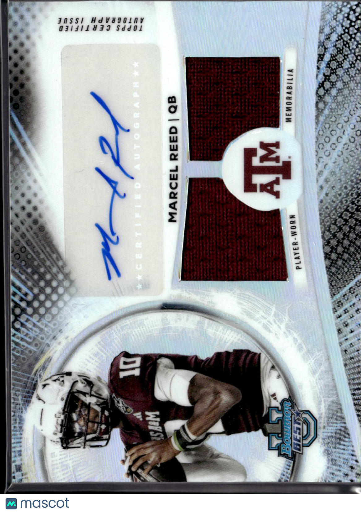 Marcel Reed 2025 Bowman's Best Auto Autograph Patch RC Texas A&M Aggies