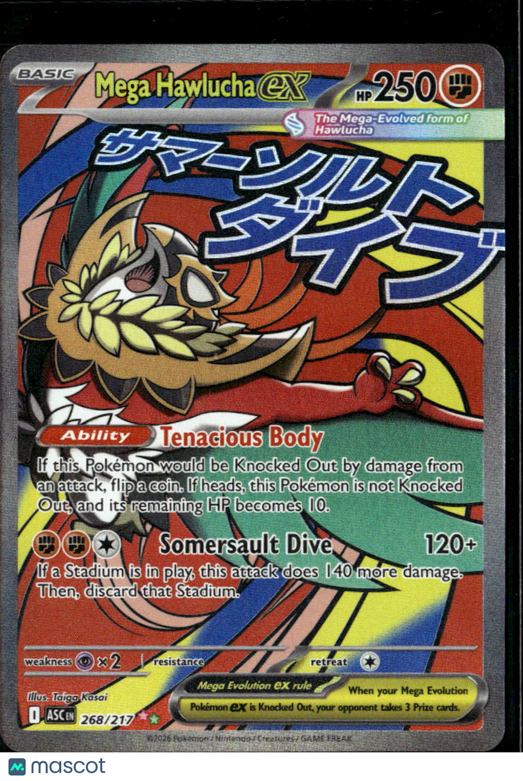Mega Hawlucha EX Mega Evolution – Ascended Heroes Secret Rare FA SAR #268/217