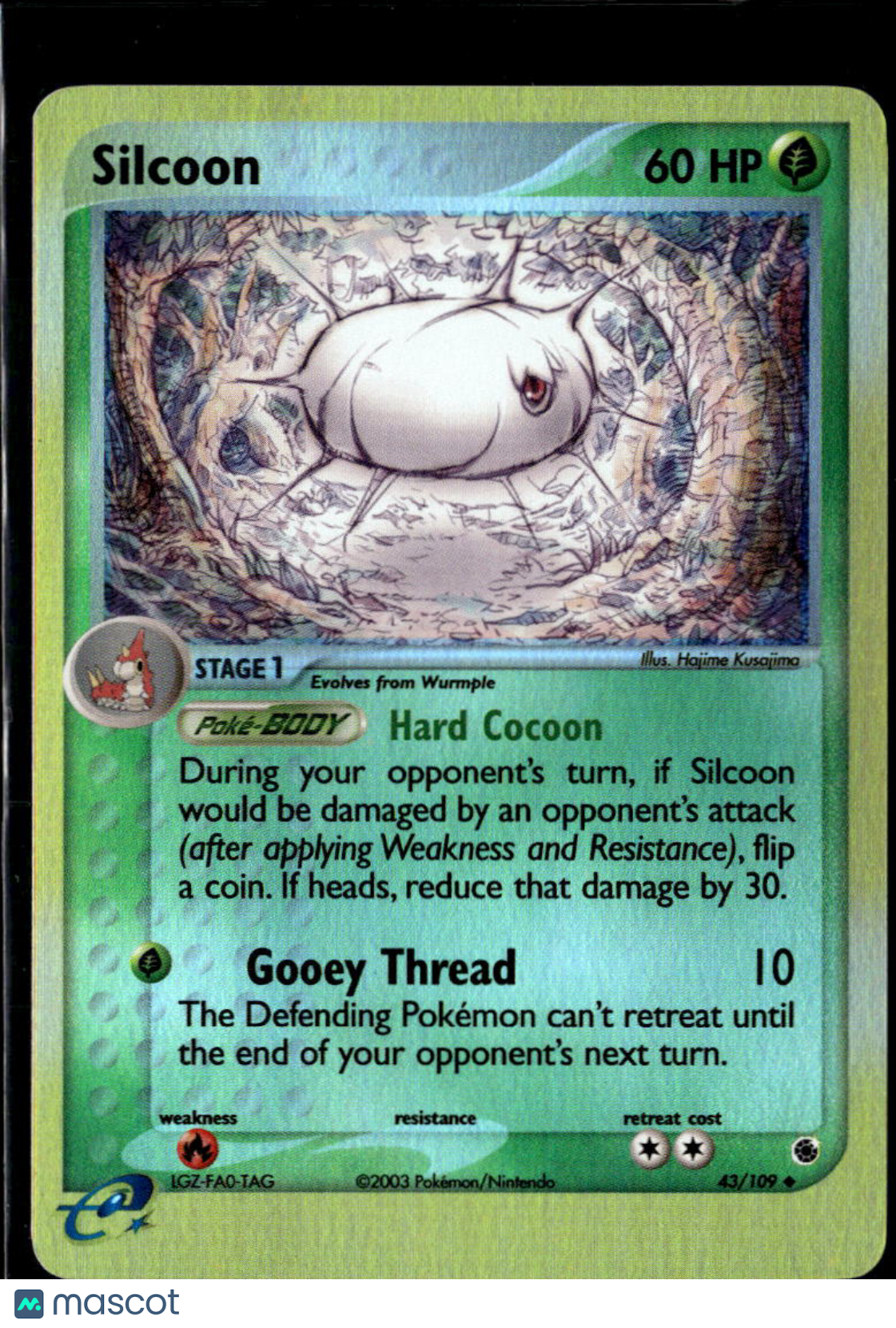 Silcoon 2003 EX Ruby & Sapphire Reverse Holo Uncommon #43/109
