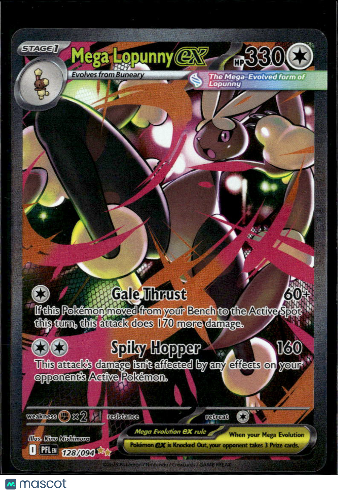 Mega Lopunny EX Mega Evolution – Phantasmal Flames Holo Secret Rare SAR #128/94
