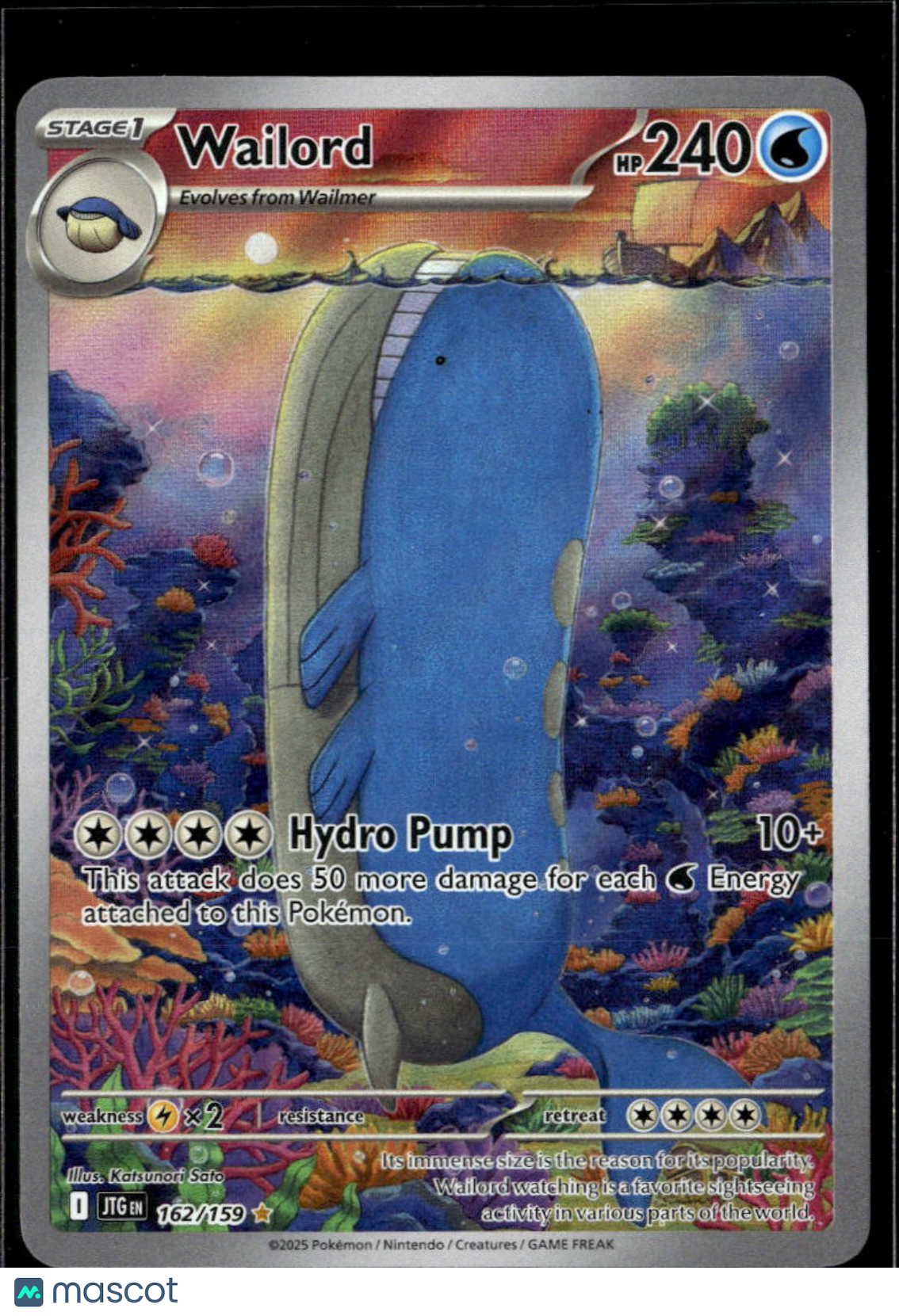Wailord 2025 Journey Together Holo Secret Rare #162/159