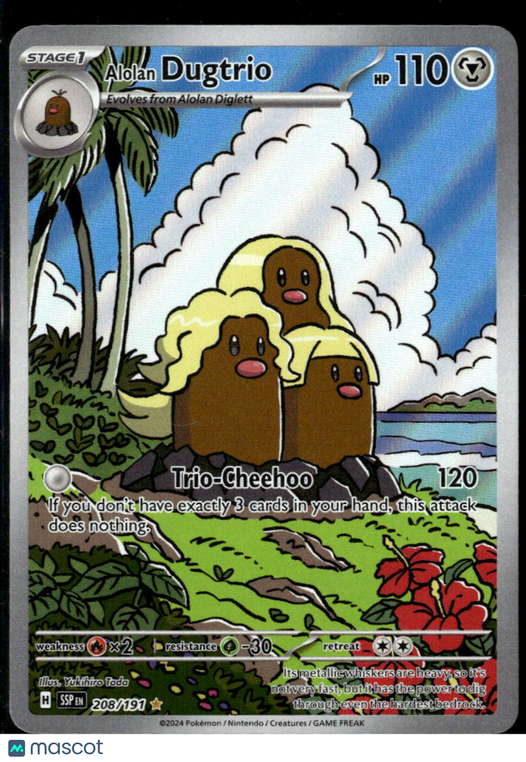 Alolan Dugtrio 2024 Surging Sparks Holo Secret Rare #208/191