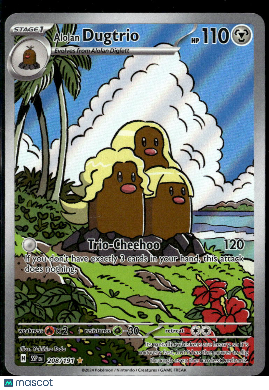 Alolan Dugtrio 2024 Surging Sparks Holo Secret Rare #208/191