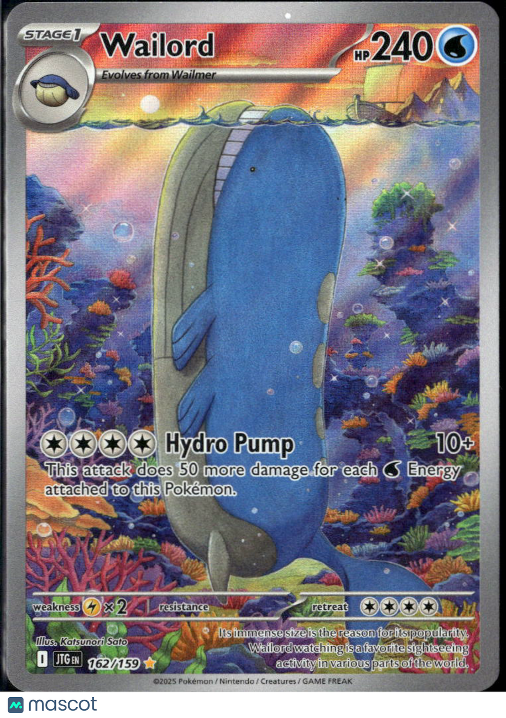 Wailord 2025 Journey Together Holo Secret Rare #162/159