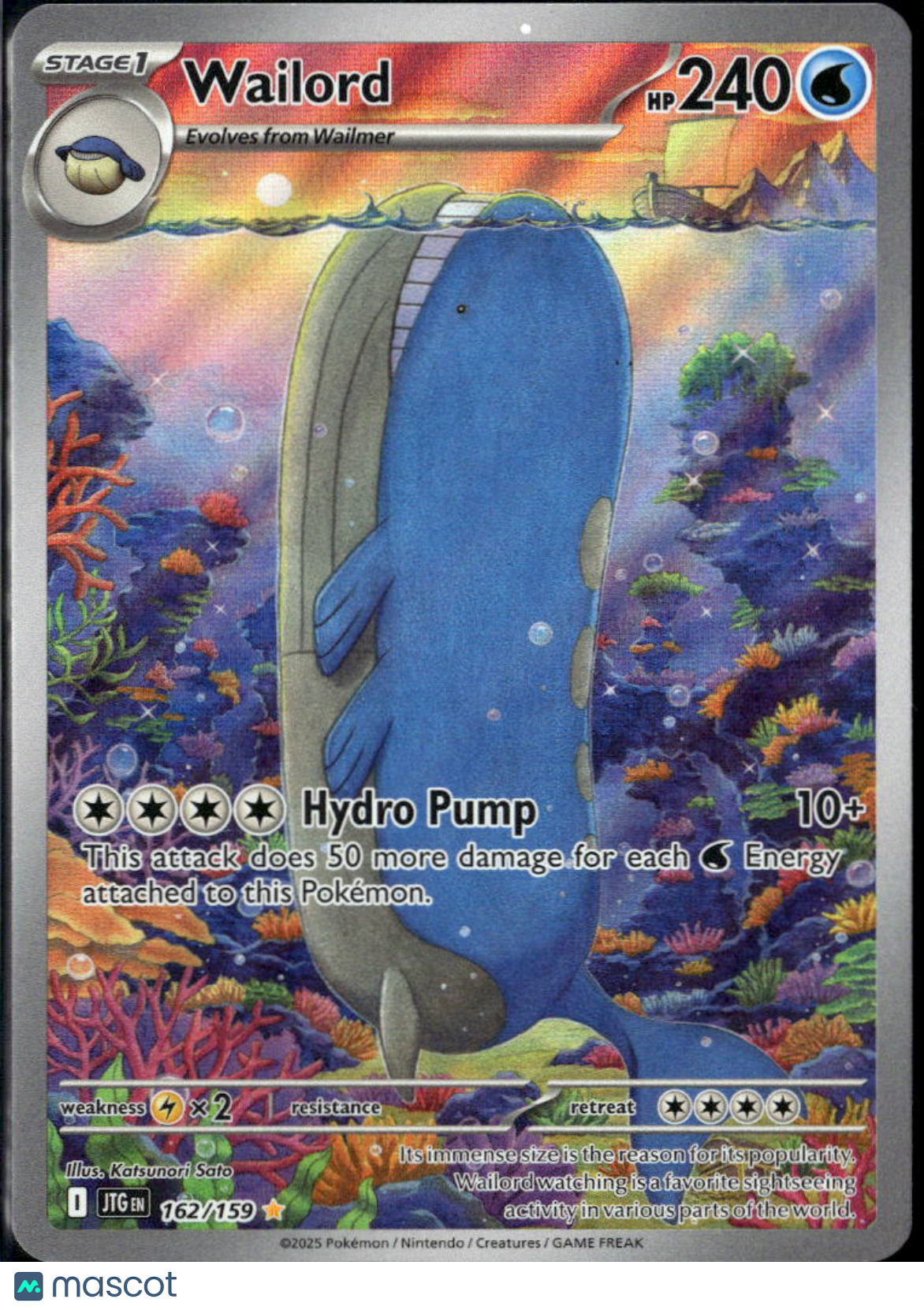 Wailord 2025 Journey Together Holo Secret Rare #162/159