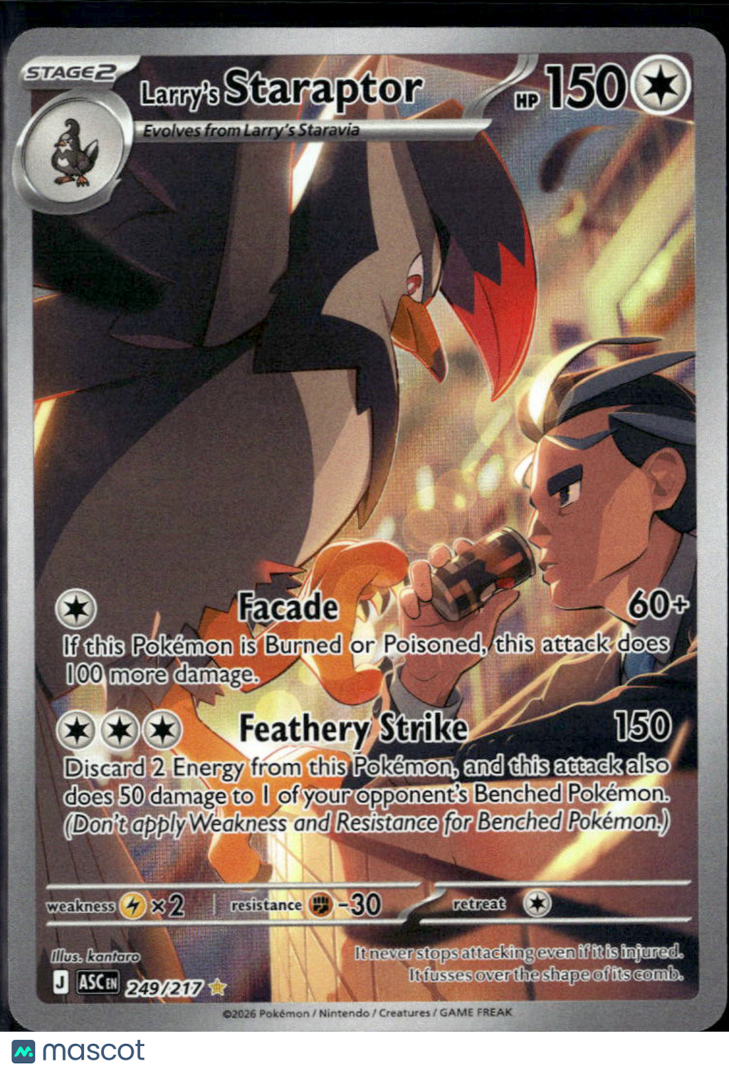 Larry's Staraptor Mega Evolution – Ascended Heroes Holo Secret Rare #249/217