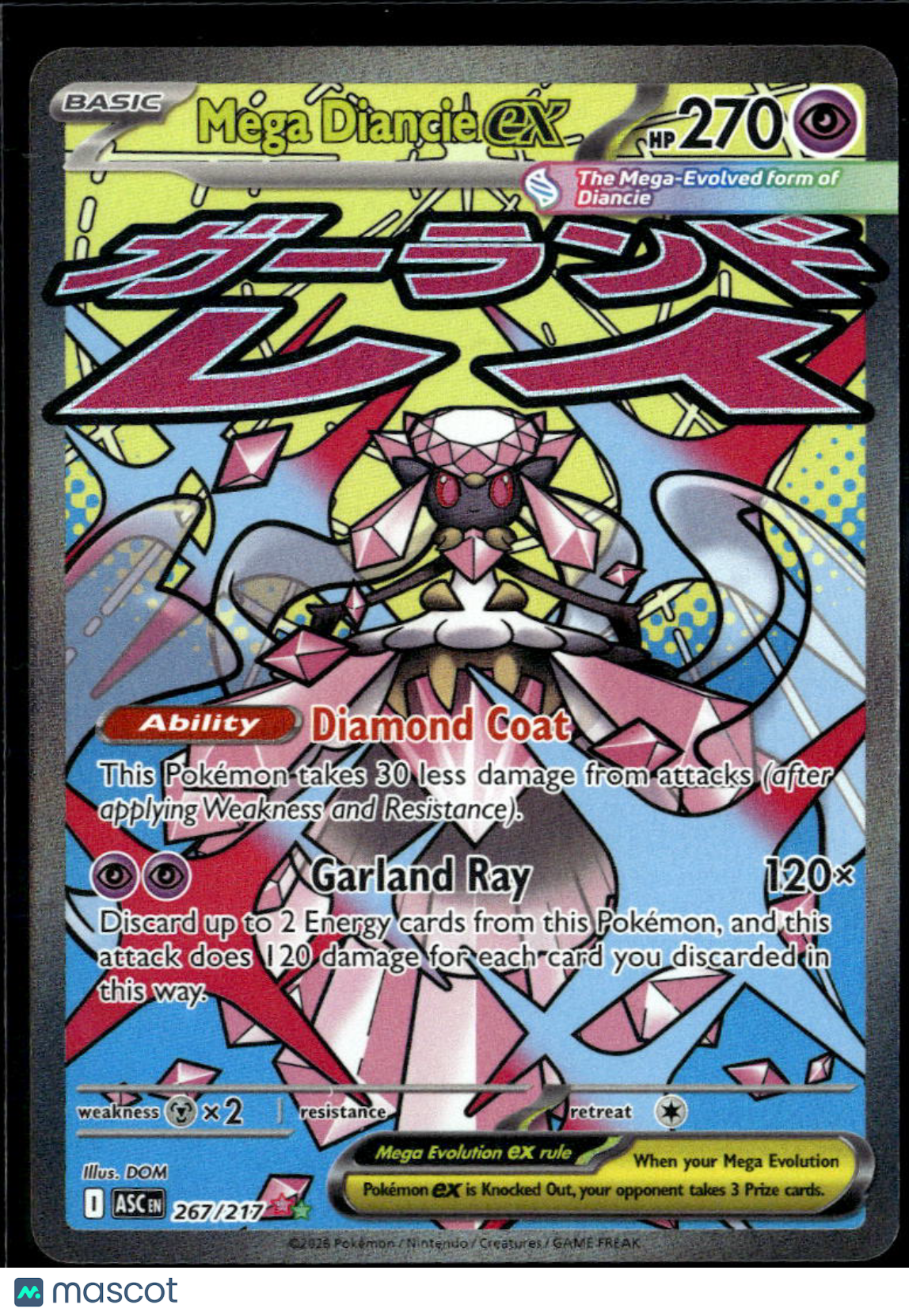 Mega Diancie EX Mega Evolution – Ascended Heroes Secret Rare FA SAR #267/217