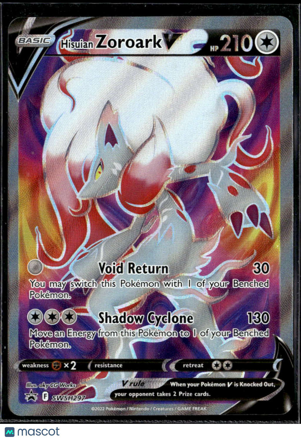 Hisuian Zoroark V 2020 Sword & Shield Holo Black Star Promo FA #SWSH297