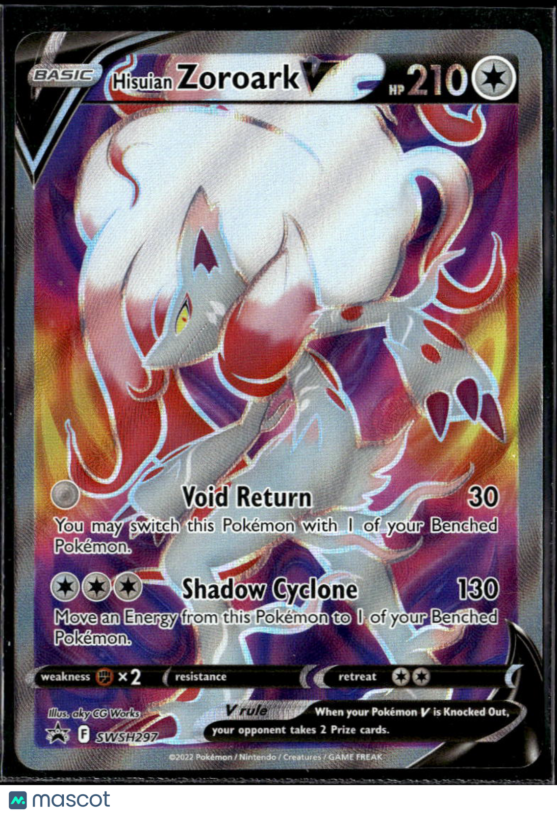 Hisuian Zoroark V 2020 Sword & Shield Holo Black Star Promo FA #SWSH297