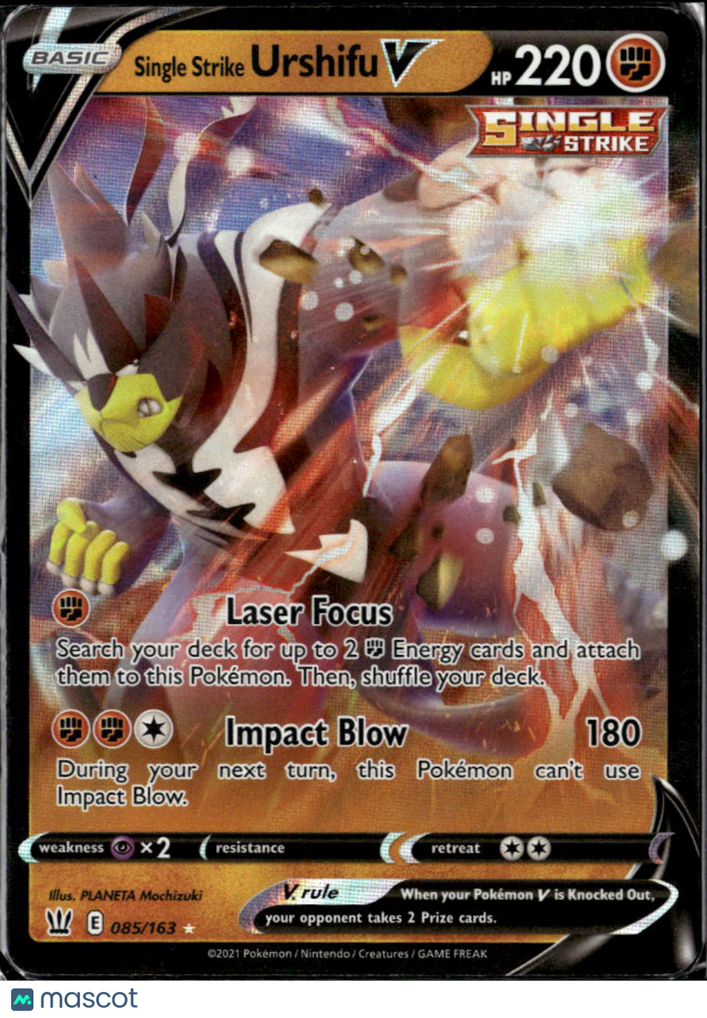 Single Strike Urshifu V 2021 Battle Styles Holo Rare #85/163