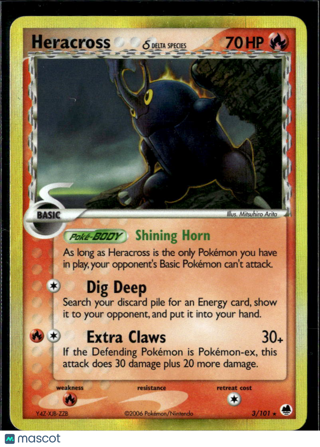 Heracross 2009 EX Dragon Frontiers Holo Rare #3/101