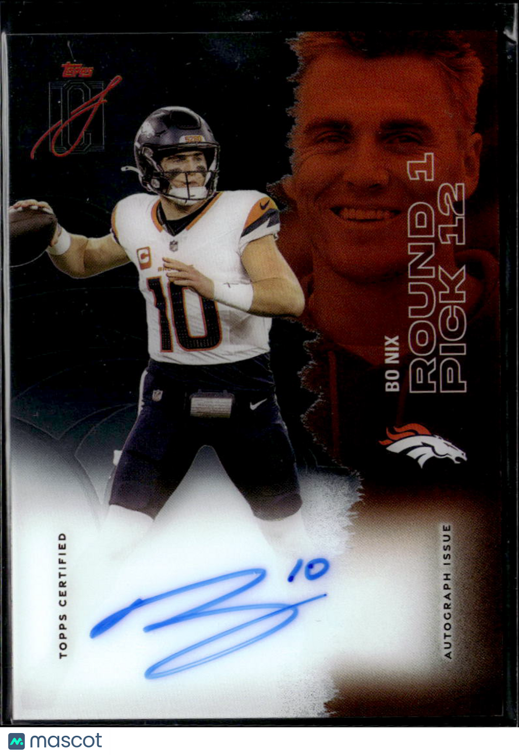 Bo Nix 2025 Topps Signature Class Crystal Auto Autograph Denver Broncos