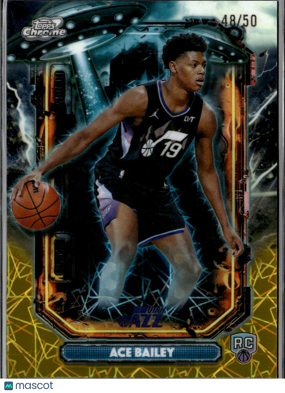 Ace Bailey 2026 Topps Chrome Cosmic Extraterrestrial GOLD Refractor RC /50 Jazz