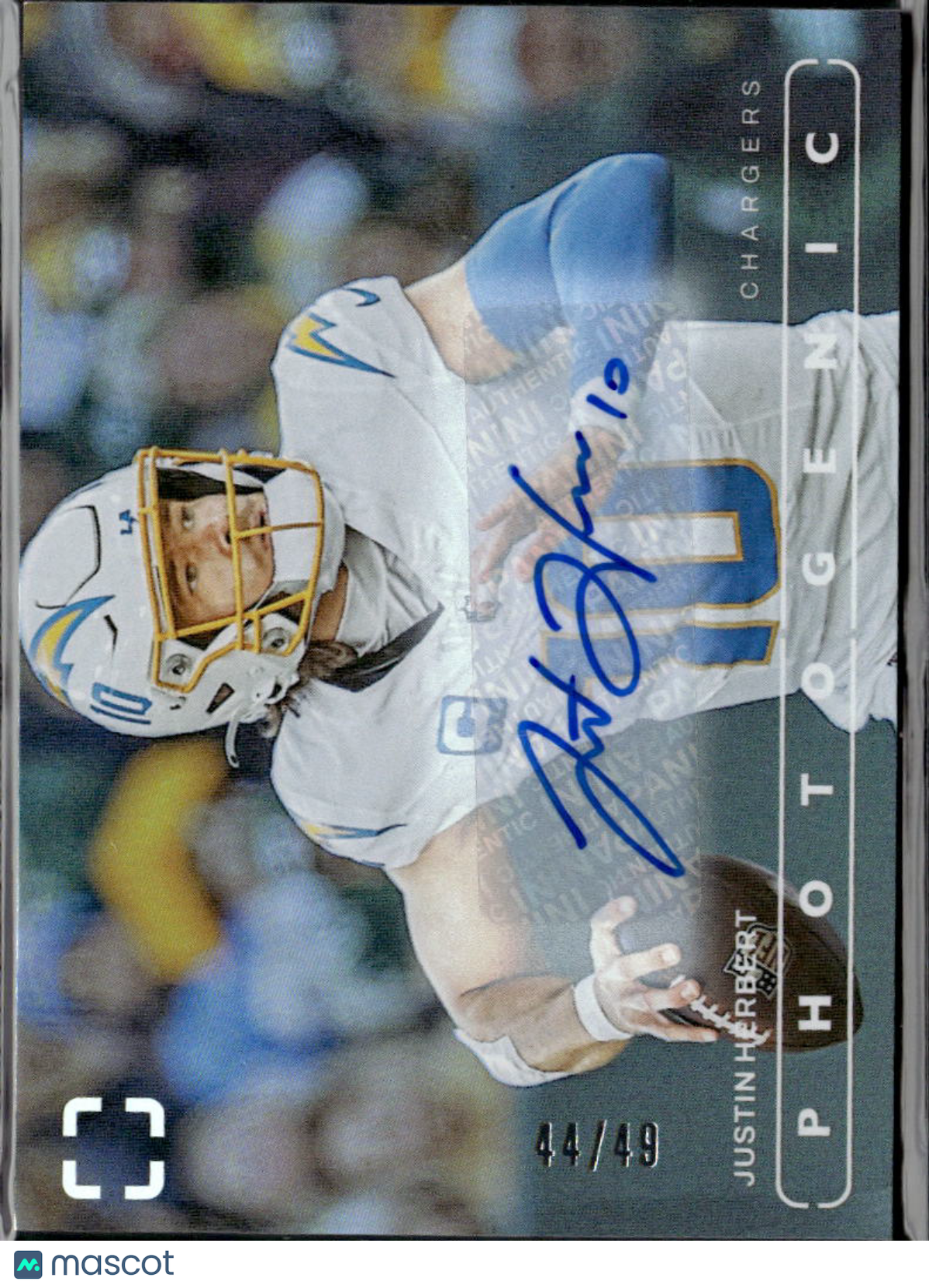 Justin Herbert 2024 Photogenic Auto Autograph 44/49 Los Angeles Chargers