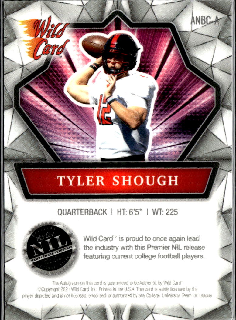 Tyler Shough 2021 Wild Card Alumination Auto Autograph RC New Orleans Saints
